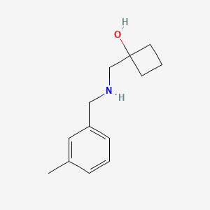 molecular formula C13H19NO B1475535 1-({[(3-Methylphenyl)methyl]amino}methyl)cyclobutan-1-ol CAS No. 1603507-74-9