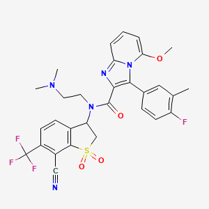 (+)-N-[7-cyano-1,1-dioxido-6-(trifluoromethyl)-2,3-dihydro-1-benzothiophen-3-yl]-N-[2-(dimethylamino)ethyl]-3-(4-fluoro-3-methylphenyl)-5-methoxyimidazo[1,2-a]pyridine-2-carboxamide