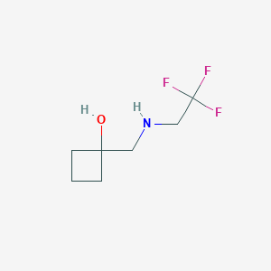 molecular formula C7H12F3NO B1475550 1-{[(2,2,2-三氟乙基)氨基]甲基}环丁-1-醇 CAS No. 1597205-02-1