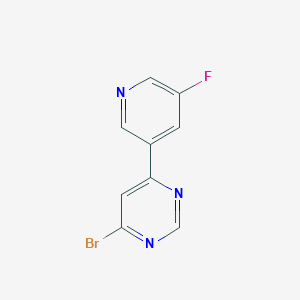 molecular formula C9H5BrFN3 B1475557 4-溴-6-(5-氟吡啶-3-基)嘧啶 CAS No. 1594717-53-9