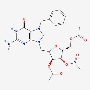 (2R,3R,4S)-2-(Acetoxymethyl)-5-((2-amino-7-benzyl-6-hydroxy-7H-purin-9(8H)-yl)methyl)tetrahydrofuran-3,4-diyl diacetate