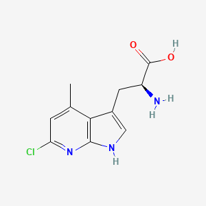 molecular formula C11H12ClN3O2 B14755632 1H-Pyrrolo[2,3-b]pyridine-3-propanoic acid, a-amino-6-chloro-4-methyl-, (aS)- 