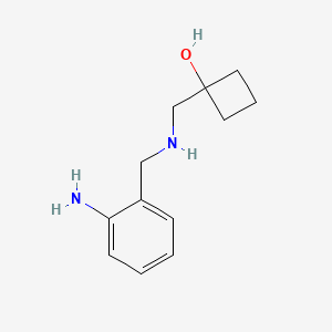 molecular formula C12H18N2O B1475564 1-({[(2-Aminophenyl)methyl]amino}methyl)cyclobutan-1-ol CAS No. 1595046-45-9