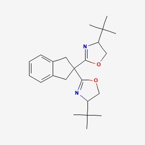 molecular formula C23H32N2O2 B14755654 (4R,4'R)-2,2'-(1,3-Dihydro-2H-inden-2-ylidene)bis[4,5-dihydro-4-tert-butyloxazole] 