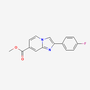 molecular formula C15H11FN2O2 B1475570 2-(4-氟苯基)咪唑并[1,2-a]吡啶-7-甲酸甲酯 CAS No. 1895711-20-2