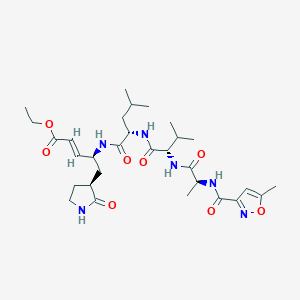 (E)-(S)-4-[(S)-4-Methyl-2-((S)-3-methyl-2{(S)-2-[(5-methyl-isoxazole-3-carbonyl)-amino]-propionylamino}-butyrylamino)-pentanoylamino]-5-((S)-2-oxo-pyrrolidin-3-YL)-pent-2-enoic acid ethyl ester