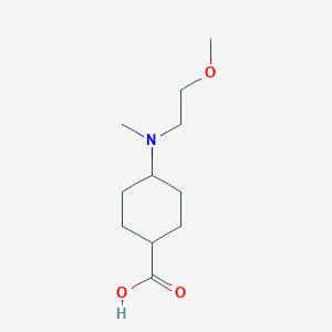 molecular formula C11H21NO3 B1475579 4-((2-Methoxyethyl)(methyl)amino)cyclohexane-1-carboxylic acid CAS No. 1894085-43-8