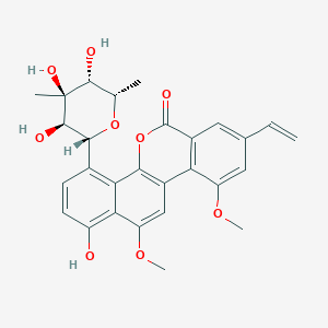 1-Hydroxy-10,12-dimethoxy-4-((2R,3R,4S,5R,6S)-3,4,5-trihydroxy-4,6-dimethyltetrahydro-2H-pyran-2-yl)-8-vinyl-6H-dibenzo[c,h]chromen-6-one