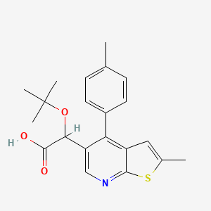 2-[2-Methyl-4-(4-methylphenyl)thieno[2,3-b]pyridin-5-yl]-2-[(2-methylpropan-2-yl)oxy]acetic acid