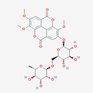 6,7,14-trimethoxy-13-[(2S,3R,4S,5S,6R)-3,4,5-trihydroxy-6-[[(2R,3R,4R,5R,6S)-3,4,5-trihydroxy-6-methyloxan-2-yl]oxymethyl]oxan-2-yl]oxy-2,9-dioxatetracyclo[6.6.2.04,16.011,15]hexadeca-1(15),4,6,8(16),11,13-hexaene-3,10-dione