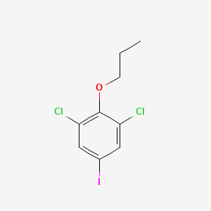 molecular formula C9H9Cl2IO B14755834 1,3-Dichloro-5-iodo-2-propoxybenzene 