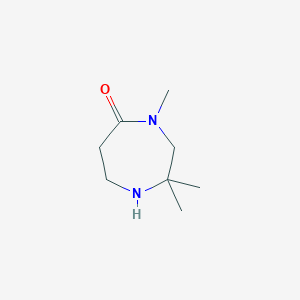 molecular formula C8H16N2O B1475592 2,2,4-Trimethyl-1,4-diazepan-5-one CAS No. 1896457-91-2