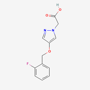 molecular formula C12H11FN2O3 B1475594 [4-(2-Fluorobenzyloxy)-pyrazol-1-yl]-acetic acid CAS No. 1895857-61-0