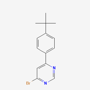 molecular formula C14H15BrN2 B1475600 4-Bromo-6-(4-(tert-butyl)phenyl)pyrimidine CAS No. 1774802-71-9