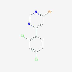 molecular formula C10H5BrCl2N2 B1475602 4-溴-6-(2,4-二氯苯基)嘧啶 CAS No. 1601739-19-8