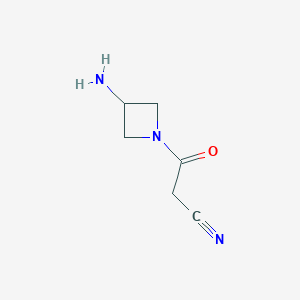 molecular formula C6H9N3O B1475605 3-(3-氨基氮杂环丁-1-基)-3-氧代丙腈 CAS No. 1895168-14-5