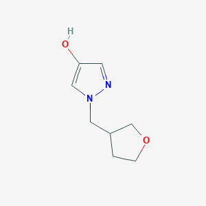 molecular formula C8H12N2O2 B1475606 1-[(oxolan-3-yl)methyl]-1H-pyrazol-4-ol CAS No. 1601780-29-3