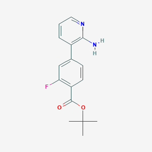 molecular formula C16H17FN2O2 B1475617 叔丁基 4-(2-氨基吡啶-3-基)-2-氟苯甲酸酯 CAS No. 1715033-51-4