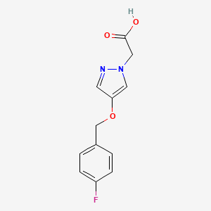 molecular formula C12H11FN2O3 B1475623 [4-(4-氟苄氧基)-吡唑-1-基]-乙酸 CAS No. 1890924-44-3