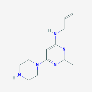 molecular formula C12H19N5 B1475625 N-allyl-2-methyl-6-(piperazin-1-yl)pyrimidin-4-amine CAS No. 1903017-54-8