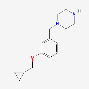 molecular formula C15H22N2O B1475634 1-(3-Cyclopropylmethoxybenzyl)-piperazine CAS No. 1891508-55-6