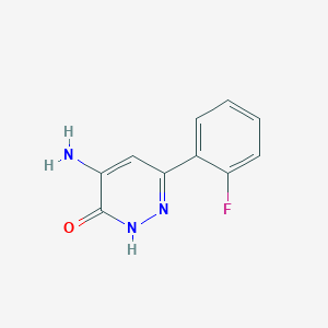 molecular formula C10H8FN3O B1475645 4-Amino-6-(2-fluorophenyl)pyridazin-3-ol CAS No. 1893109-17-5