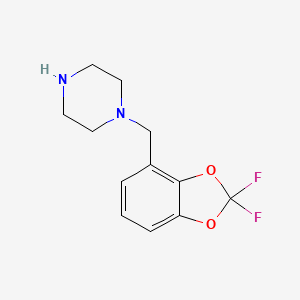 molecular formula C12H14F2N2O2 B1475647 1-(2,2-Difluorobenzo[1,3]dioxol-4-ylmethyl)-piperazine CAS No. 1892266-36-2