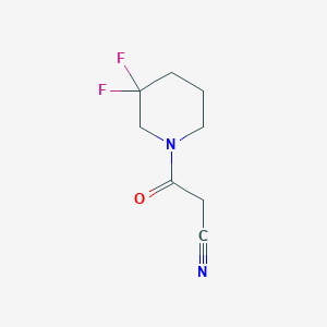 molecular formula C8H10F2N2O B1475654 3-(3,3-ジフルオロピペリジン-1-イル)-3-オキソプロパンニトリル CAS No. 1896966-44-1