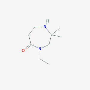 molecular formula C9H18N2O B1475655 4-Ethyl-2,2-dimethyl-1,4-diazepan-5-one CAS No. 1893833-39-0