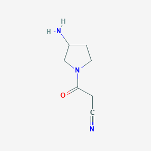 molecular formula C7H11N3O B1475657 3-(3-氨基吡咯烷-1-基)-3-氧代丙腈 CAS No. 1895168-20-3