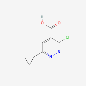 molecular formula C8H7ClN2O2 B1475667 3-氯-6-环丙基吡哒嗪-4-甲酸 CAS No. 1824466-00-3