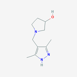 molecular formula C10H17N3O B1475675 1-((3,5-二甲基-1H-吡唑-4-基)甲基)吡咯烷-3-醇 CAS No. 2097947-97-0