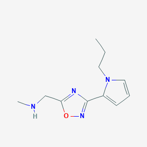 molecular formula C11H16N4O B1475683 N-methyl-1-(3-(1-propyl-1H-pyrrol-2-yl)-1,2,4-oxadiazol-5-yl)methanamine CAS No. 2098082-47-2