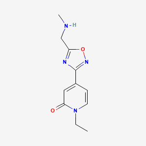 molecular formula C11H14N4O2 B1475699 1-ethyl-4-(5-((methylamino)methyl)-1,2,4-oxadiazol-3-yl)pyridin-2(1H)-one CAS No. 2098008-82-1