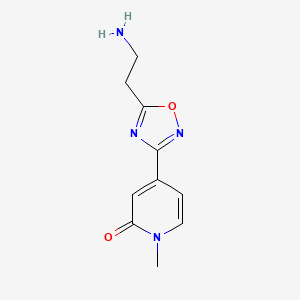 molecular formula C10H12N4O2 B1475700 4-(5-(2-氨基乙基)-1,2,4-恶二唑-3-基)-1-甲基吡啶-2(1H)-酮 CAS No. 2091618-24-3