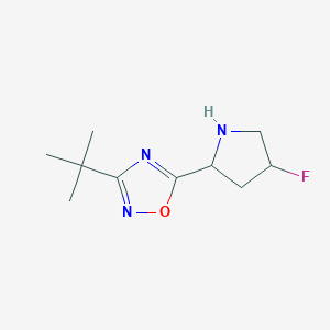 molecular formula C10H16FN3O B1475701 3-(叔丁基)-5-(4-氟吡咯烷-2-基)-1,2,4-恶二唑 CAS No. 2097936-77-9