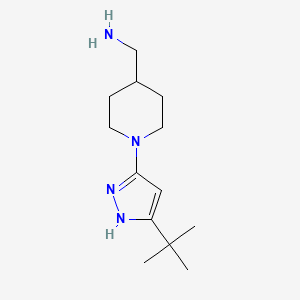 molecular formula C13H24N4 B1475707 (1-(5-(tert-butyl)-1H-pyrazol-3-yl)piperidin-4-yl)methanamine CAS No. 2097943-90-1