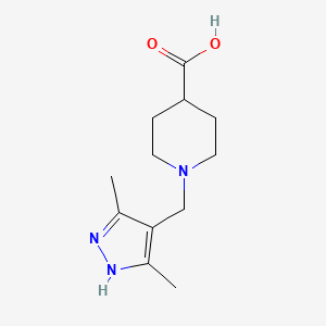 molecular formula C12H19N3O2 B1475714 1-((3,5-dimethyl-1H-pyrazol-4-yl)methyl)piperidine-4-carboxylic acid CAS No. 2097950-48-4