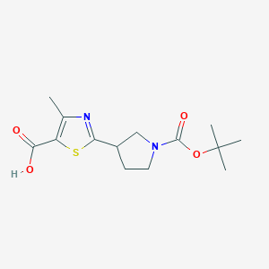 molecular formula C14H20N2O4S B1475715 2-(1-(叔丁氧羰基)吡咯烷-3-基)-4-甲基噻唑-5-羧酸 CAS No. 1211585-95-3