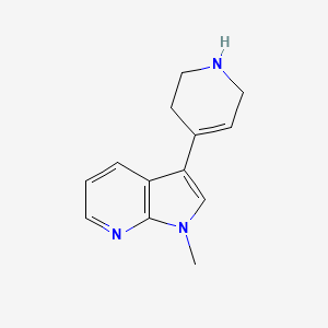 molecular formula C13H15N3 B1475716 1-methyl-3-(1,2,3,6-tetrahydropyridin-4-yl)-1H-pyrrolo[2,3-b]pyridine CAS No. 2098081-35-5