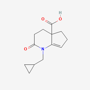 molecular formula C13H17NO3 B1475717 1-(环丙基甲基)-2-氧代-1,2,3,4,5,6-六氢-4aH-环戊[b]吡啶-4a-甲酸 CAS No. 2098081-47-9