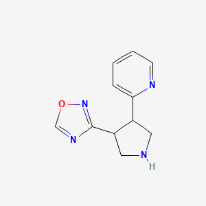molecular formula C11H12N4O B1475722 3-(4-(Pyridin-2-yl)pyrrolidin-3-yl)-1,2,4-oxadiazole CAS No. 2098121-57-2