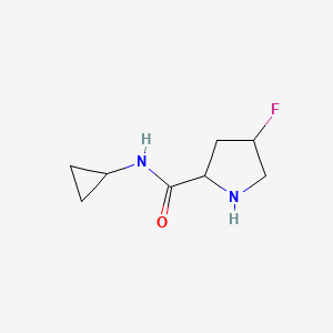 molecular formula C8H13FN2O B1475725 N-cyclopropyl-4-fluoropyrrolidine-2-carboxamide CAS No. 2097943-32-1