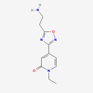 molecular formula C11H14N4O2 B1475734 4-(5-(2-aminoethyl)-1,2,4-oxadiazol-3-yl)-1-ethylpyridin-2(1H)-one CAS No. 2097975-70-5