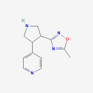 molecular formula C12H14N4O B1475736 5-Methyl-3-(4-(pyridin-4-yl)pyrrolidin-3-yl)-1,2,4-oxadiazole CAS No. 2098008-95-6