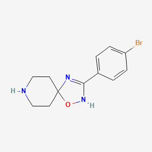 molecular formula C12H14BrN3O B1475738 3-(4-溴苯基)-1-氧杂-2,4,8-三氮杂螺[4.5]癸-2-烯 CAS No. 2097973-86-7