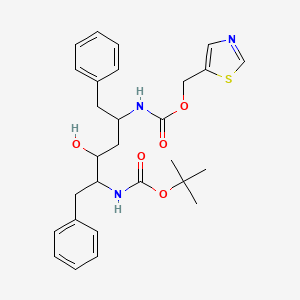 molecular formula C28H35N3O5S B14757393 tert-butyl N-[3-hydroxy-1,6-diphenyl-5-(1,3-thiazol-5-ylmethoxycarbonylamino)hexan-2-yl]carbamate 