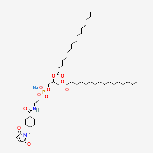 molecular formula C49H86N2NaO11P B14757422 sodium;2,3-di(hexadecanoyloxy)propyl 2-[[4-[(2,5-dioxopyrrol-1-yl)methyl]cyclohexanecarbonyl]amino]ethyl phosphate 