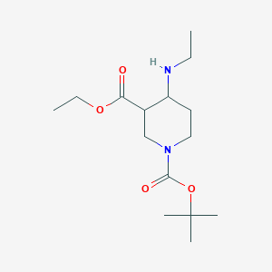 molecular formula C15H28N2O4 B1475745 1-(Tert-butyl) 3-ethyl 4-(ethylamino)piperidine-1,3-dicarboxylate CAS No. 2098081-62-8