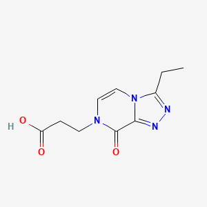 molecular formula C10H12N4O3 B1475748 3-(3-乙基-8-氧代-[1,2,4]三唑并[4,3-a]哒嗪-7(8H)-基)丙酸 CAS No. 2098082-36-9